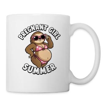 Pregnant girl, summer, beach, sloth, lus - Mug - white - Right