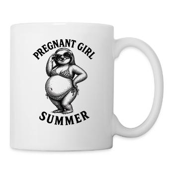 Pregnant girl, summer, beach, sloth, lus - Mug - white - Right