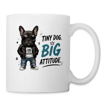 Petit chien : grande attitude, né pour être génial - Mug blanc - blanc - Droite