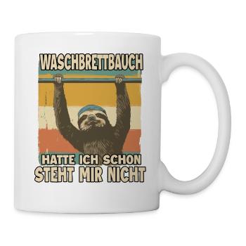 Faultier Fitness Schulsport Sportlehrer Fitness - Tasse - Weiß - Rechts