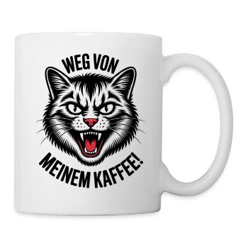 Weg von meinem Kaffee zornige Katze - Tasse - Weiß - Rechts