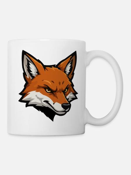 Fuchskopf Vektorillustration - Tasse - Weiß