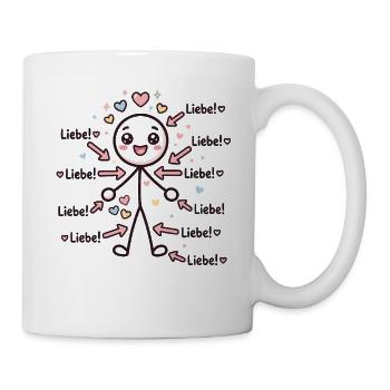 Strichmännchen Liebe Herz - Tasse - Weiß - Rechts