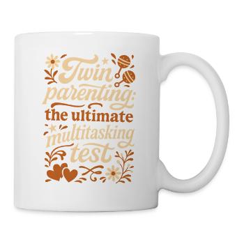 Zwillingseltern | Multitasking Test - Tasse - Weiß - Rechts