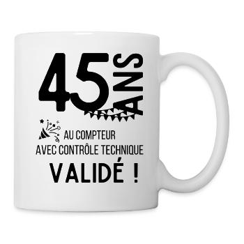 Cadeau Anniversaire 45 ans au controle technique - Mug blanc - blanc - Droite