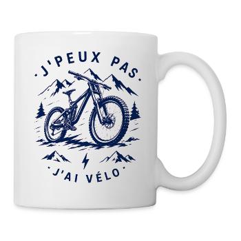 J’peux pas j’ai vélo – VTT Descente Montagne - Mug blanc - blanc - Droite