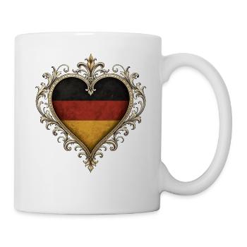 Heart flag in gold frame - Mug - white - Right