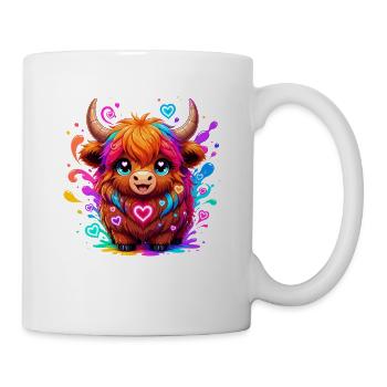 Yak coloré avec du cœur - Mug blanc - blanc - Droite