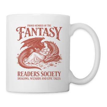 Phantastische Leser-Gesellschaft Drachen fantasy - Tasse - Weiß - Rechts