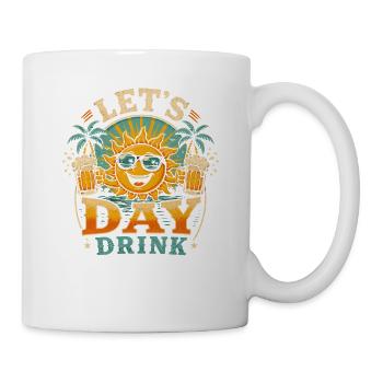 Sonne trinkt Tag – Beach Vibes - Tasse - Weiß - Rechts