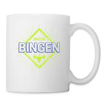 Bingen am Rhein in Deutschland mit Weintrauben - Tasse - Weiß - Rechts