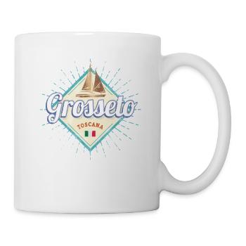 Grosseto Toskana in Italien mit Segelschiff Design - Tasse - Weiß - Rechts