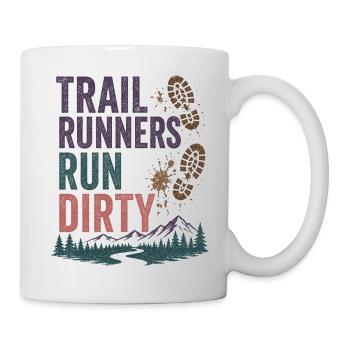 Les coureurs de trail courent dans la salité - Mug blanc - blanc - Droite