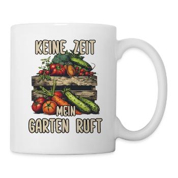 Gemüsebeet Gartenarbeit Hochbeet Kleingarten Humor - Tasse - Weiß - Rechts