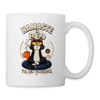 Namaste im Bett Zen-Katze - Tasse - Weiß - Rechts