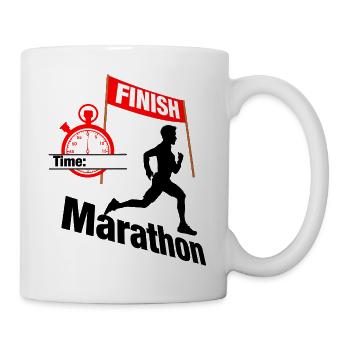 Marathon Runner Time – Finish Record - Mug - white - Right