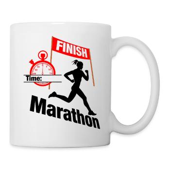 Female Marathon Runner – Race Time - Mug - white - Right