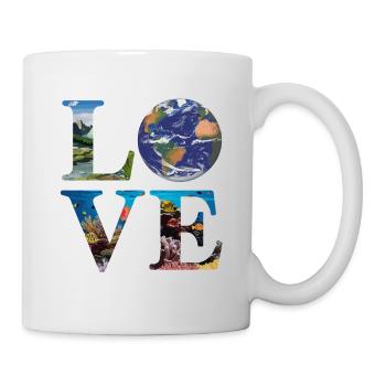 L’amour de la nature et de la terre avec des océans et des montagnes - Mug blanc - blanc - Droite