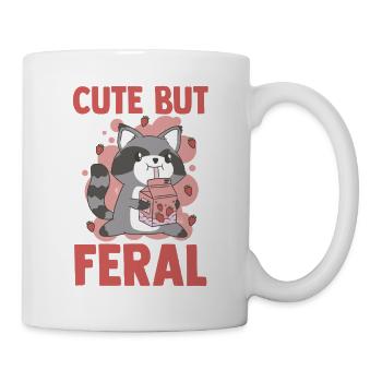 Cute But Feral Trash Panda Raccoon - Tasse - Weiß - Rechts