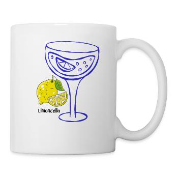 Lemon Cocktail Line Art - Limoncello - Mug - white - Right