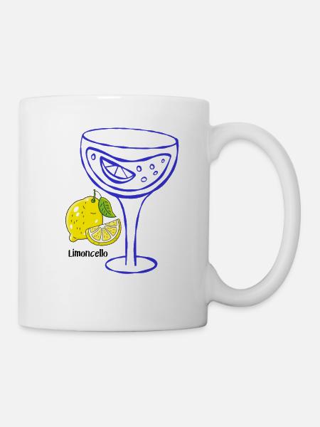 Zitronen-Cocktail Linienkunst - Limoncello - Tasse - Weiß