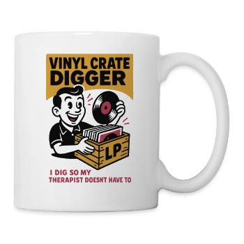 I'm rummaging through record boxes | Vinyl Humor - Mug - white - Right