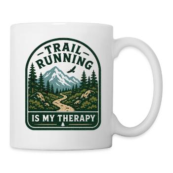 La course en sentier est ma thérapie - Mug blanc - blanc - Droite