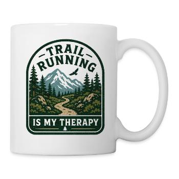 La course en sentier est ma thérapie - Mug blanc - blanc - Droite