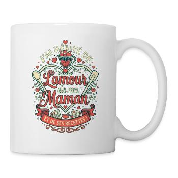 Amour de ma maman et ses recettes - Mug blanc - blanc - Droite