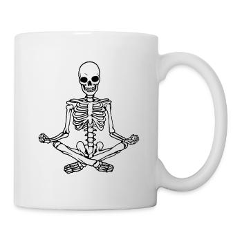 Skelettmeditation in Mono - Tasse - Weiß - Rechts