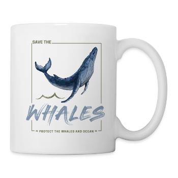 Whale Protects the Whales and the Sea Design - Mug - white - Right