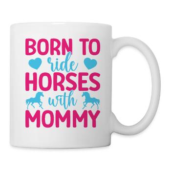 Hobby Horse Rider Horses With Mommy English Riding - Tasse - Weiß - Rechts