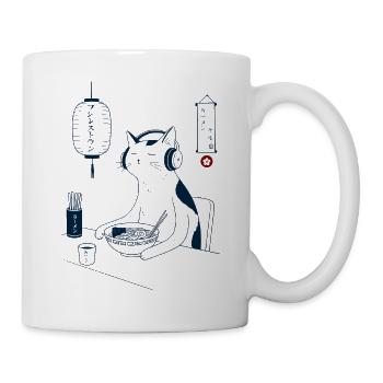 Ramen & Chill Katze - Tasse - Weiß - Rechts