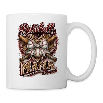 Baseball Mama Léopard | Cadeau Sport et Maman - Mug blanc - blanc - Droite