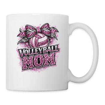 Volleyball-Mama Leopard | Mama und Sportgeschenk - Tasse - Weiß - Rechts