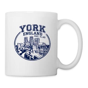 York England Medieval City Walls and Cathedral - Tasse - Weiß - Rechts