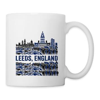 Leeds England Skyline With Crowded Urban - Tasse - Weiß - Rechts