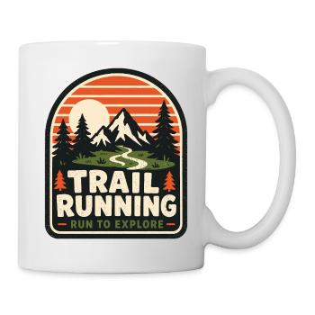 Trail Running Run to Explore Abzeichen - Tasse - Weiß - Rechts