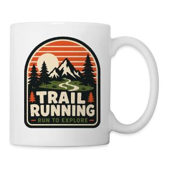 Trail Running Run to Explore Abzeichen - Tasse - Weiß - Rechts