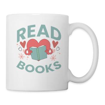 Leseliebe im Herzen – Read Books Design - Tasse - Weiß - Rechts