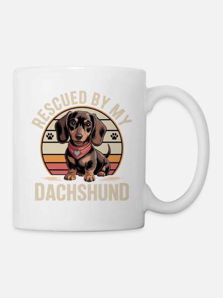 Dackel Retro - Tasse - Weiß