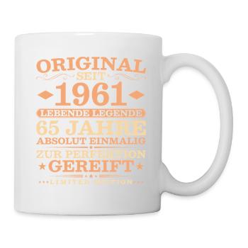1961 Jahrgang 65 Jahre Absolut Einmalig - Tasse - Weiß - Rechts