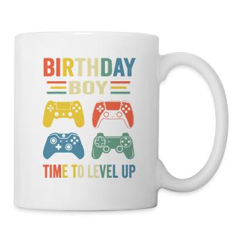 Geburtstags-Level-Up-Junge - Tasse - Weiß - Rechts