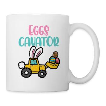 Eggs Cavator Oster-Truck - Tasse - Weiß - Rechts