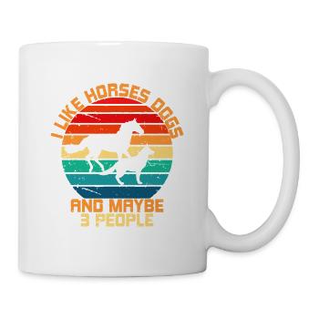 Pferdehund-Regenbogen-Te-Witz - Tasse - Weiß - Rechts