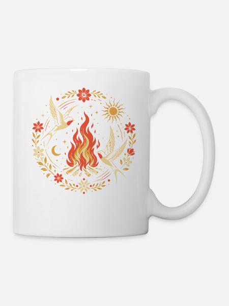 Kupala-Schwalben-Lagerfeuer - Tasse - Weiß