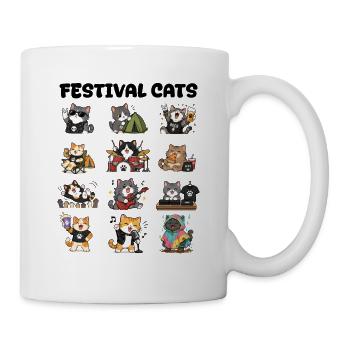 Rock Festival Cats Cute Music Band Concert - Mug blanc - blanc - Droite