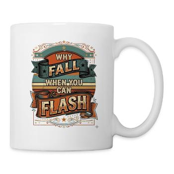 Boulderer Why Fall When You Can Flash - Mug - white - Right