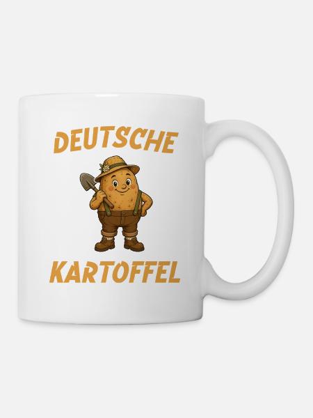 Deutsche Kartoffel mit Schaufel - Tasse - Weiß