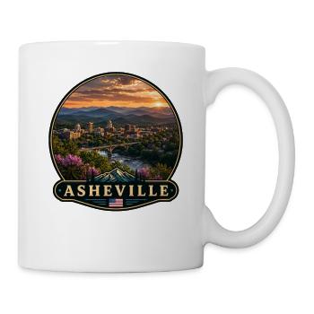 Asheville USA Travel Vacation Nature Art - Mug - white - Right